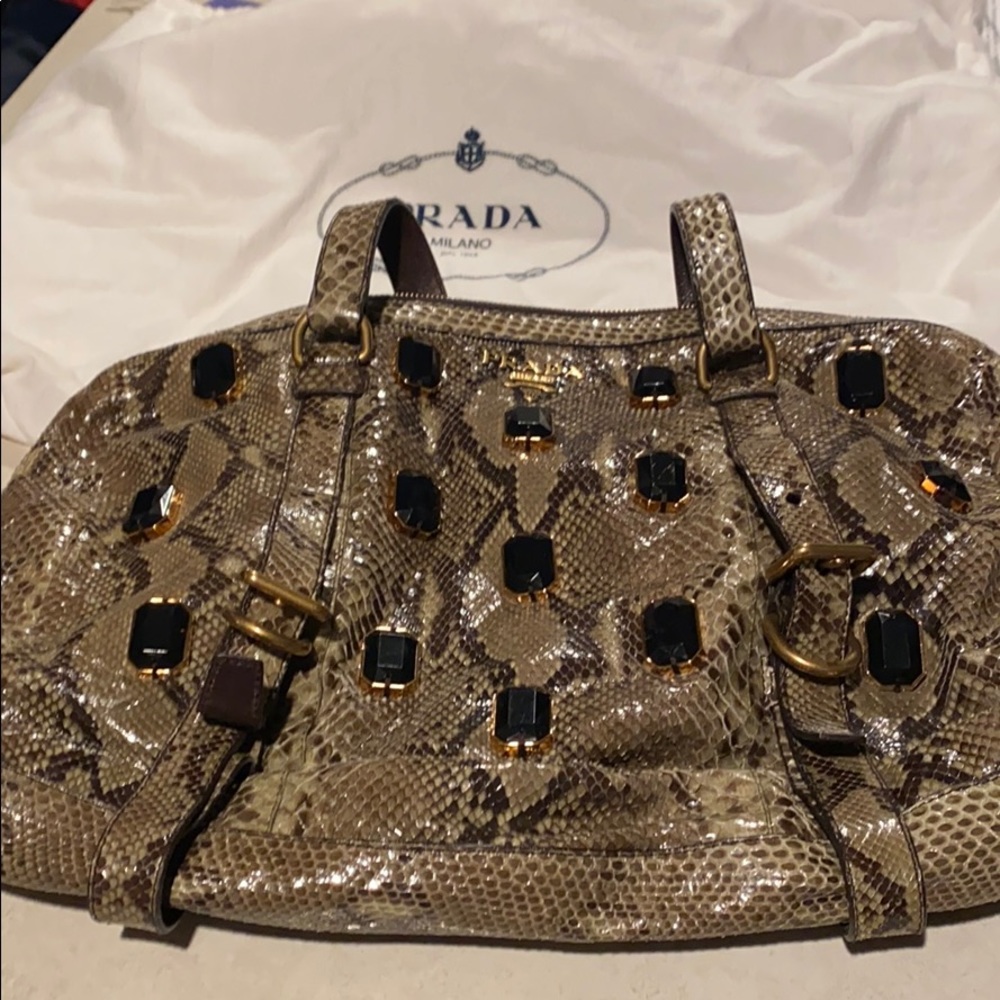 Prada Snakeskin jeweled bag. Limited edition